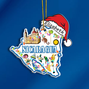 Nicaraqua Shape Map Christmas Acrylic Ornament Success