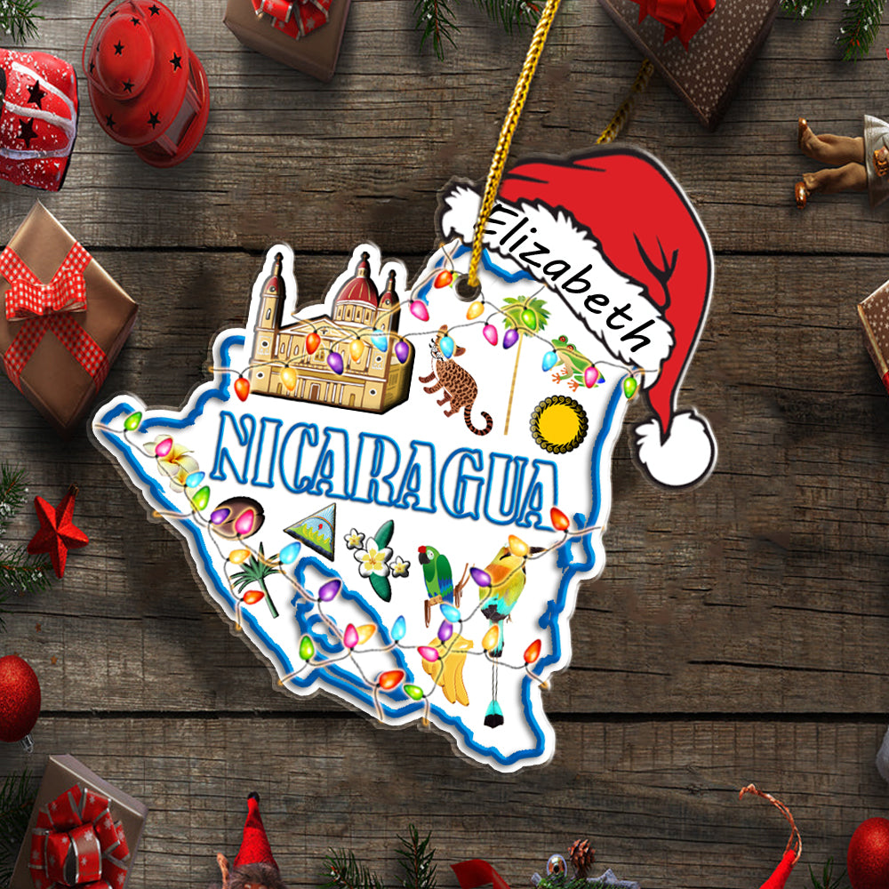 Nicaraqua Shape Map Christmas Acrylic Ornament Success