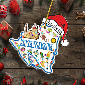 Nicaraqua Shape Map Christmas Acrylic Ornament Success