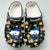 Nicaragua Customized Clogs Shoes With Nicaraguan Flag And Symbols Black Background