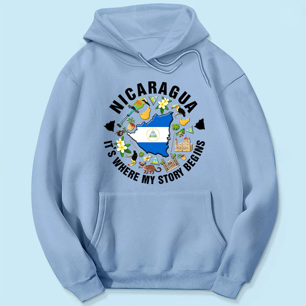 Nicaragua It's Where My Story Begins T-shirt, Symbols