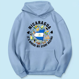 Nicaragua It's Where My Story Begins T-shirt, Symbols