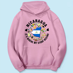 Nicaragua It's Where My Story Begins T-shirt, Symbols