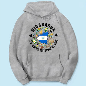 Nicaragua It's Where My Story Begins T-shirt, Symbols