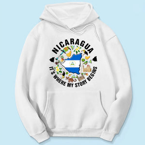 Nicaragua It's Where My Story Begins T-shirt, Symbols