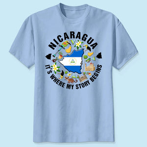 Nicaragua It's Where My Story Begins T-shirt, Symbols
