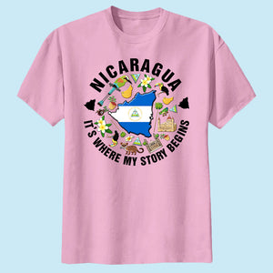 Nicaragua It's Where My Story Begins T-shirt, Symbols