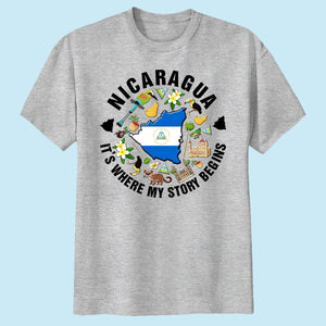 Nicaragua It's Where My Story Begins T-shirt, Symbols