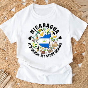 Nicaragua It's Where My Story Begins T-shirt, Symbols