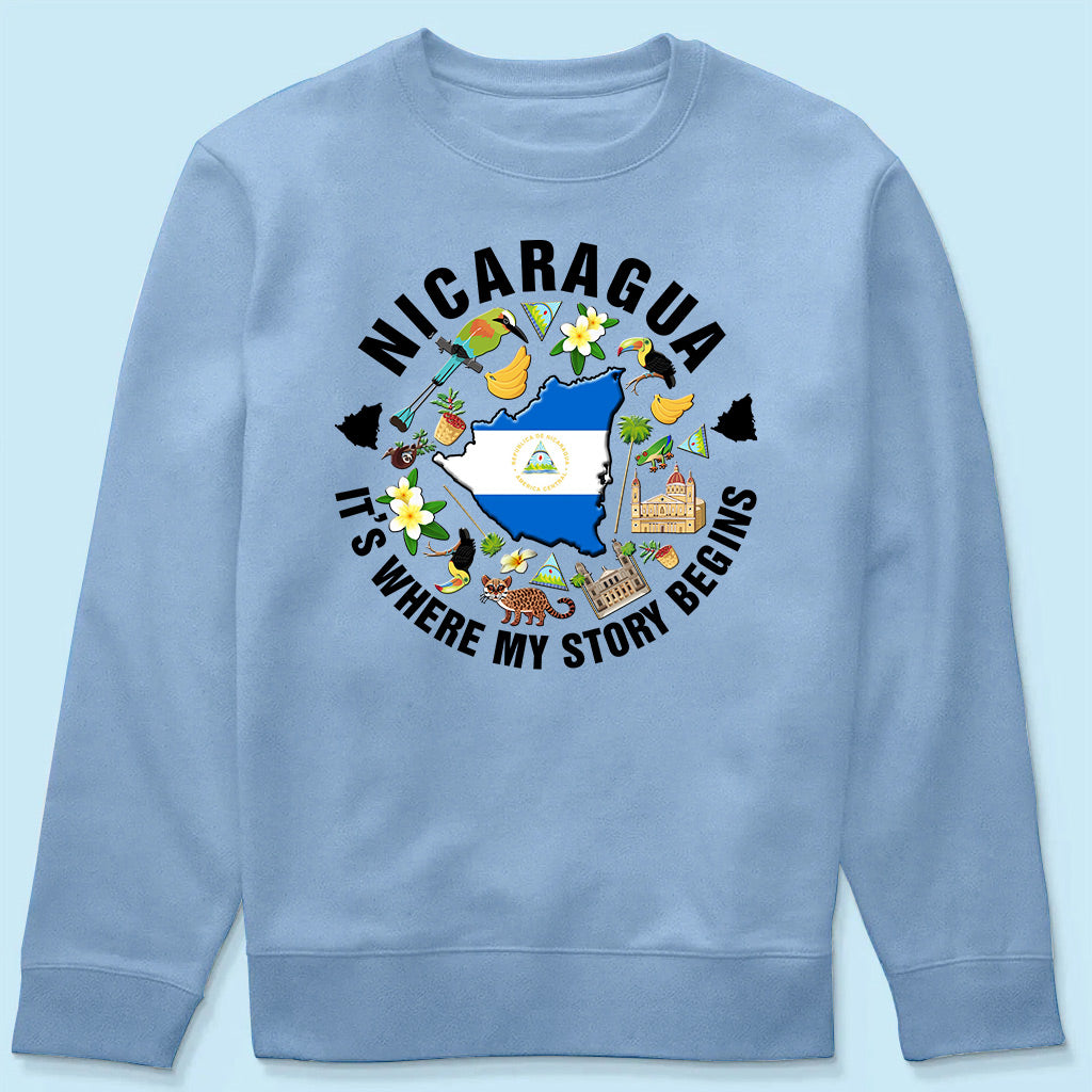 Nicaragua It's Where My Story Begins T-shirt, Symbols
