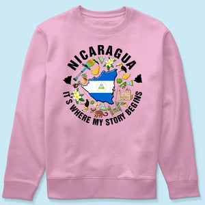 Nicaragua It's Where My Story Begins T-shirt, Symbols
