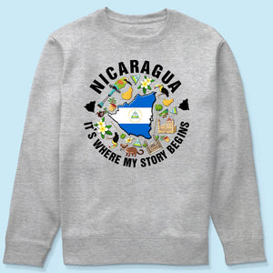Nicaragua It's Where My Story Begins T-shirt, Symbols