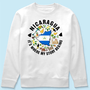 Nicaragua It's Where My Story Begins T-shirt, Symbols