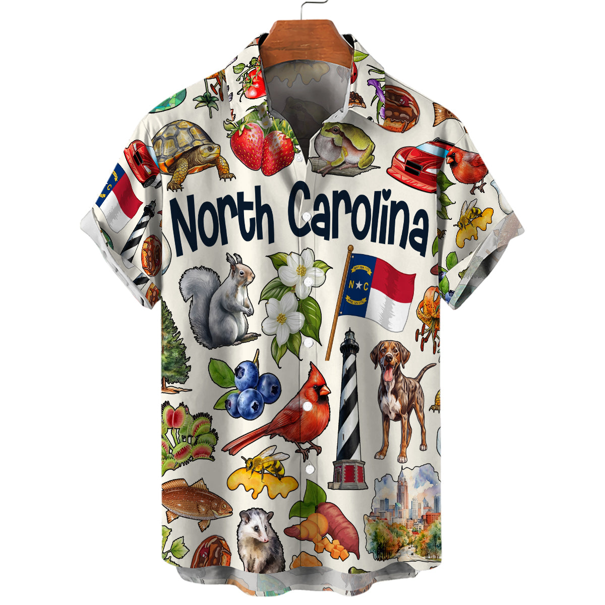 North Carolina Hawaiian Shirt For Vacation And Travel Lovers