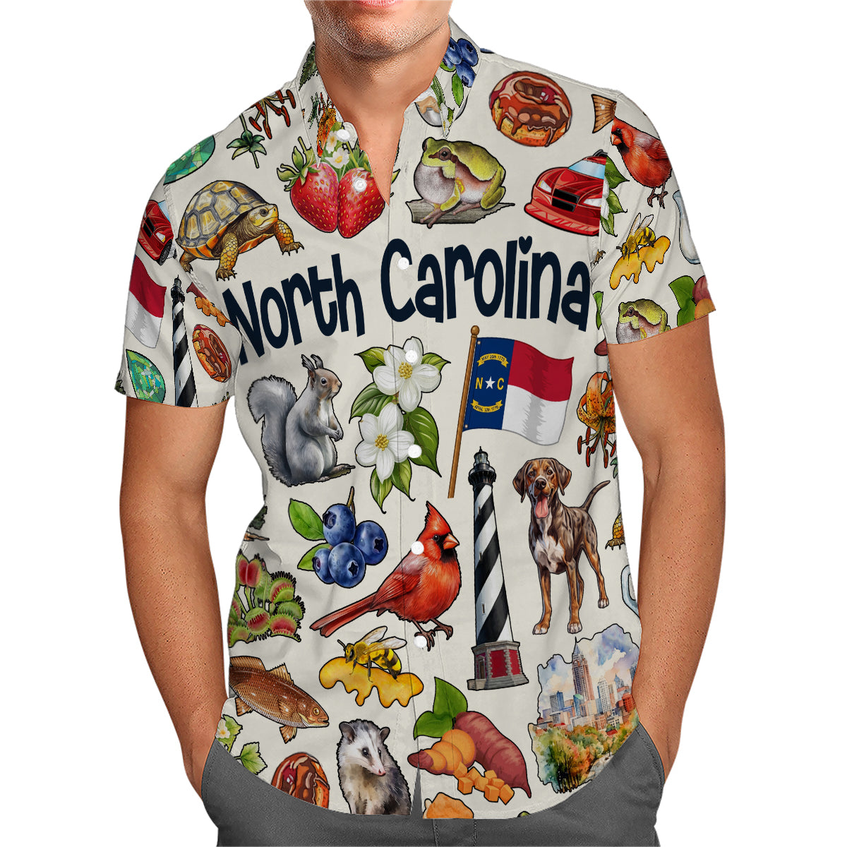 North Carolina Hawaiian Shirt For Vacation And Travel Lovers