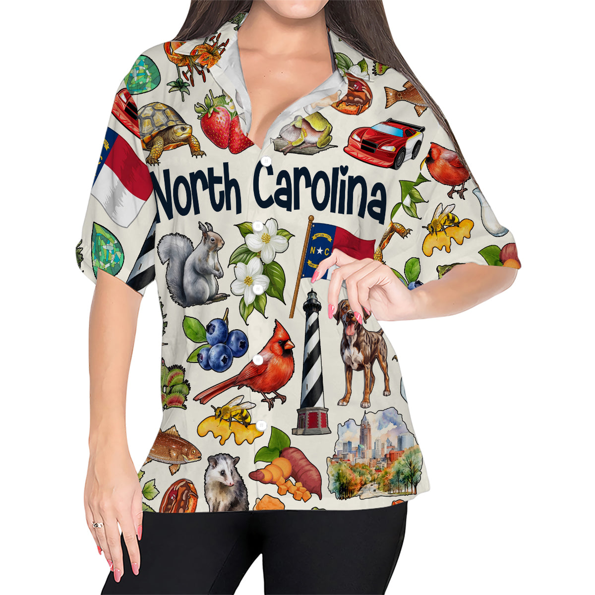 North Carolina Hawaiian Shirt For Vacation And Travel Lovers