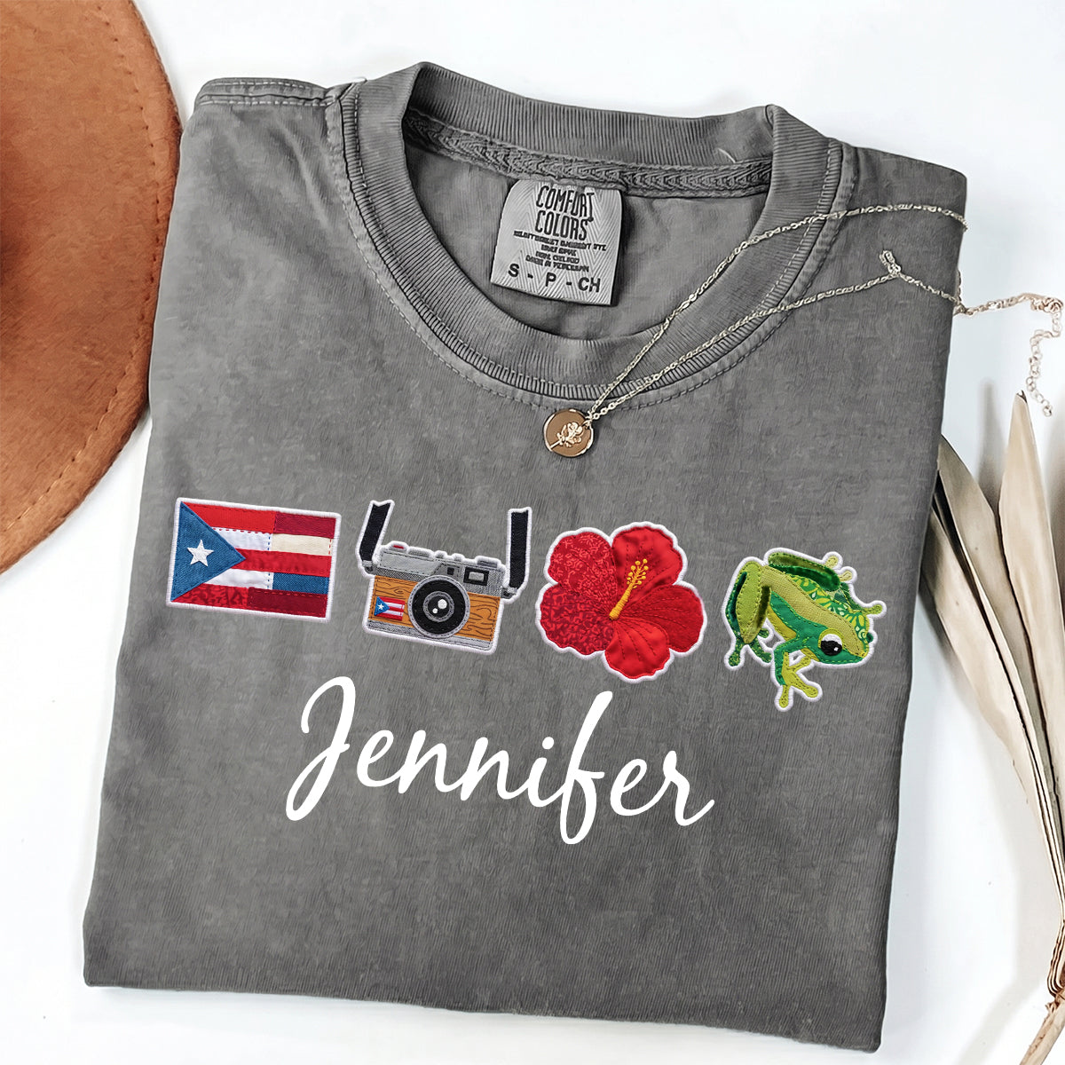 Custom Puerto Rico With Four Symbols And Name T-shirt