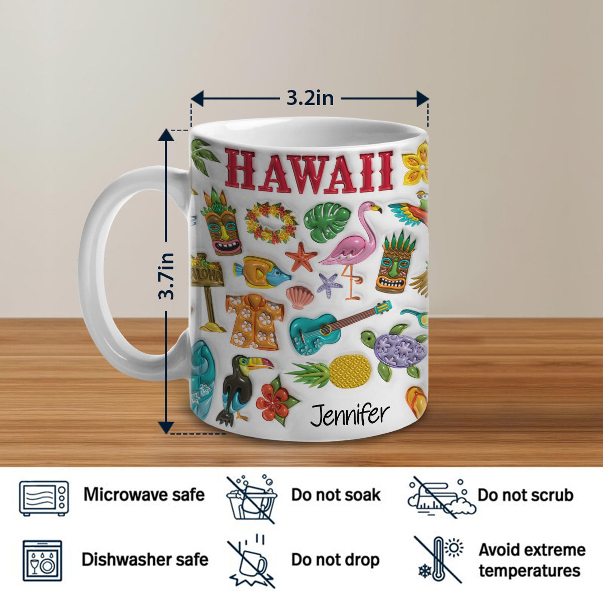 Custom Hawaii Coffee Mug Cup With Your Name