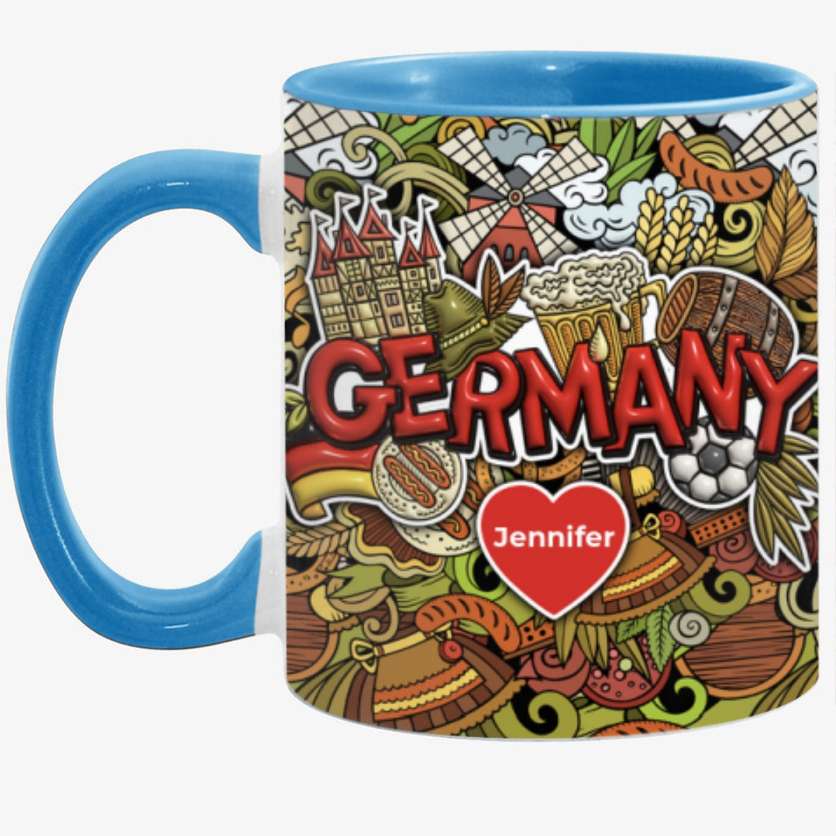 Custom Germany Accent Mug With Mixed Symbols