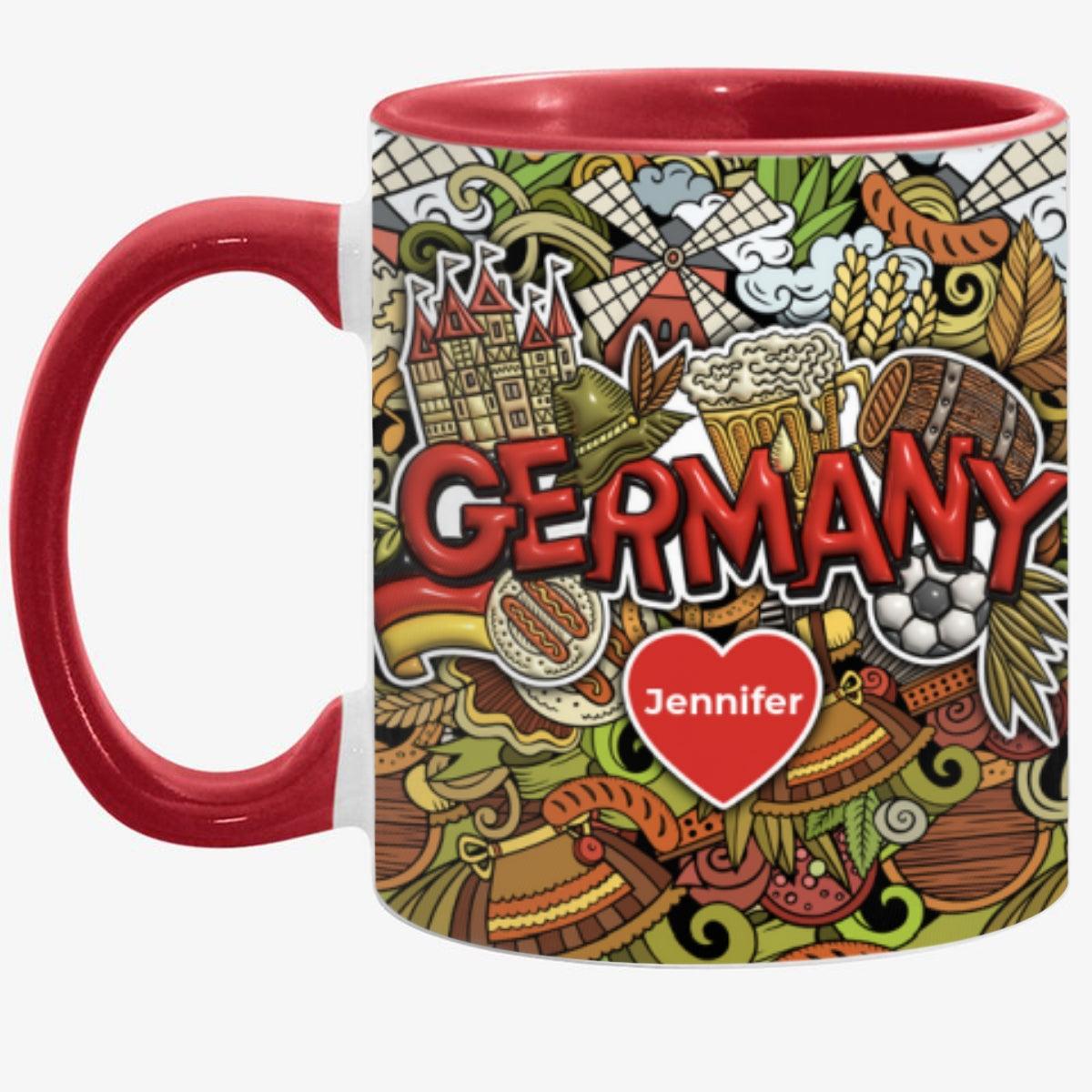 Custom Germany Accent Mug With Mixed Symbols
