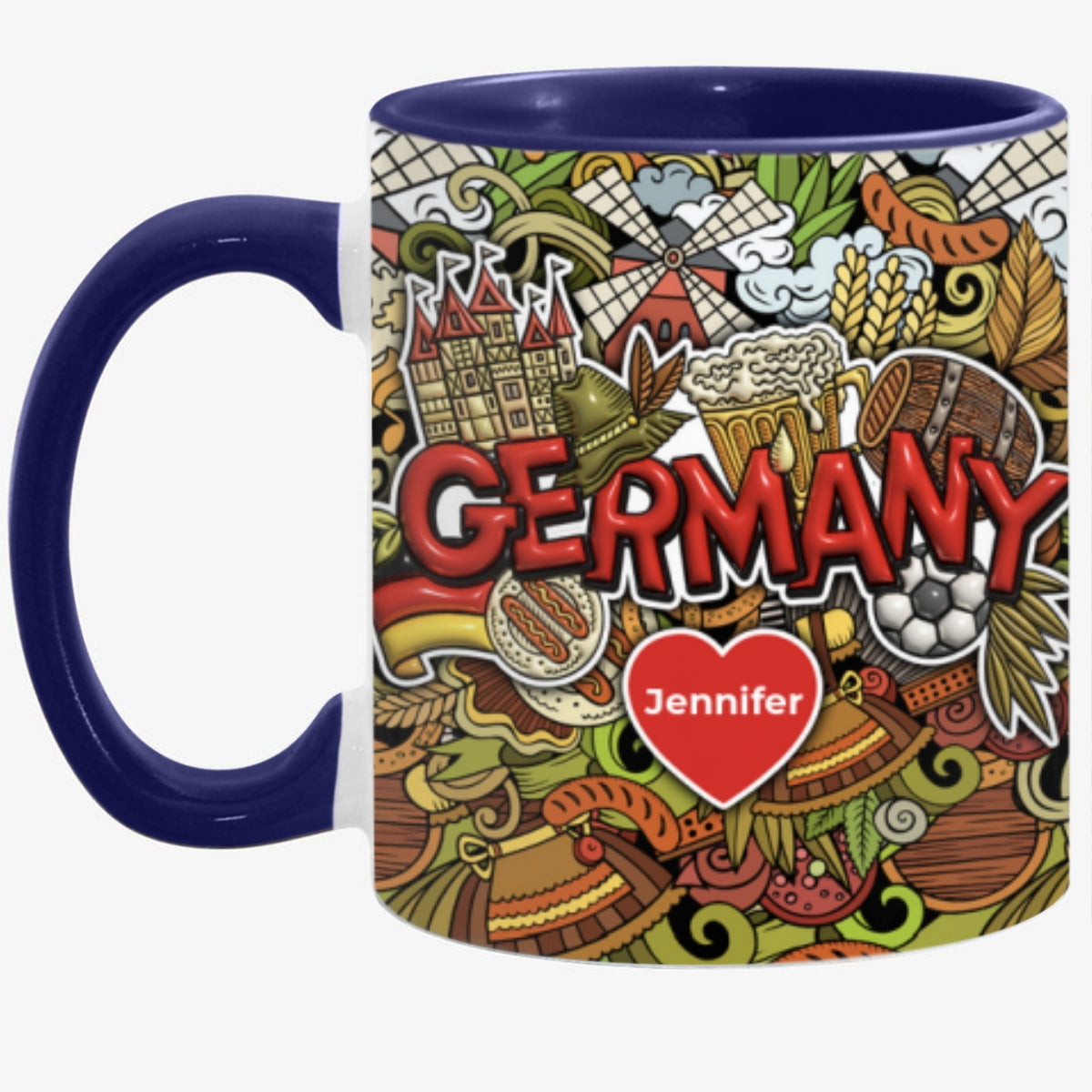 Custom Germany Accent Mug With Mixed Symbols