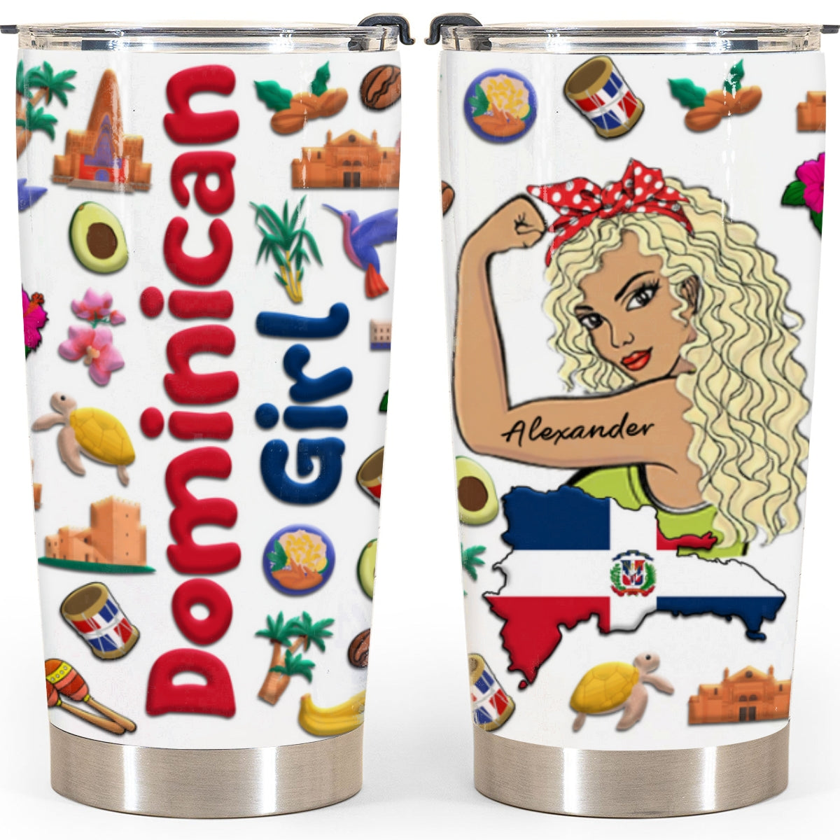 Custom Proud Dominican Girl Tumbler And Your Name