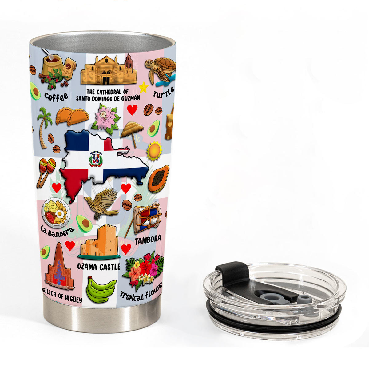 Custom Dominican Republic Tumbler Symbols Flag