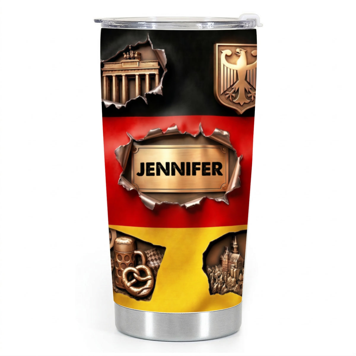 Custom Germany Flag Tumbler With Torn Pattern