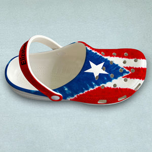 Custom Puerto Rico Clogs Shoes With Flag Tie Dye