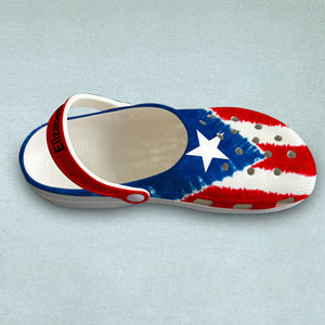 Custom Puerto Rico Clogs Shoes With Flag Tie Dye