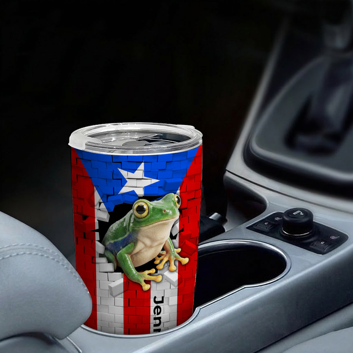 Custom Puerto Rico Frog In Hole Tumbler