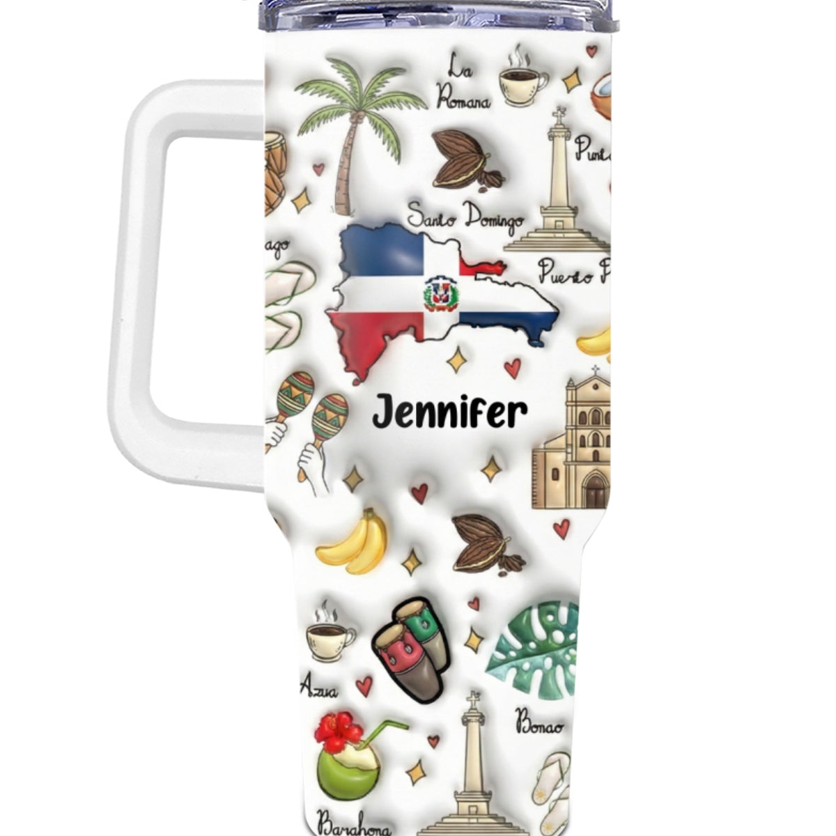 Custom Dominican Republic 40oz Tumbler With Your Name