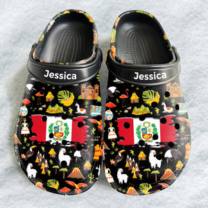 Peru Customized Clogs Shoes With Peruvian Flag And Symbols v3