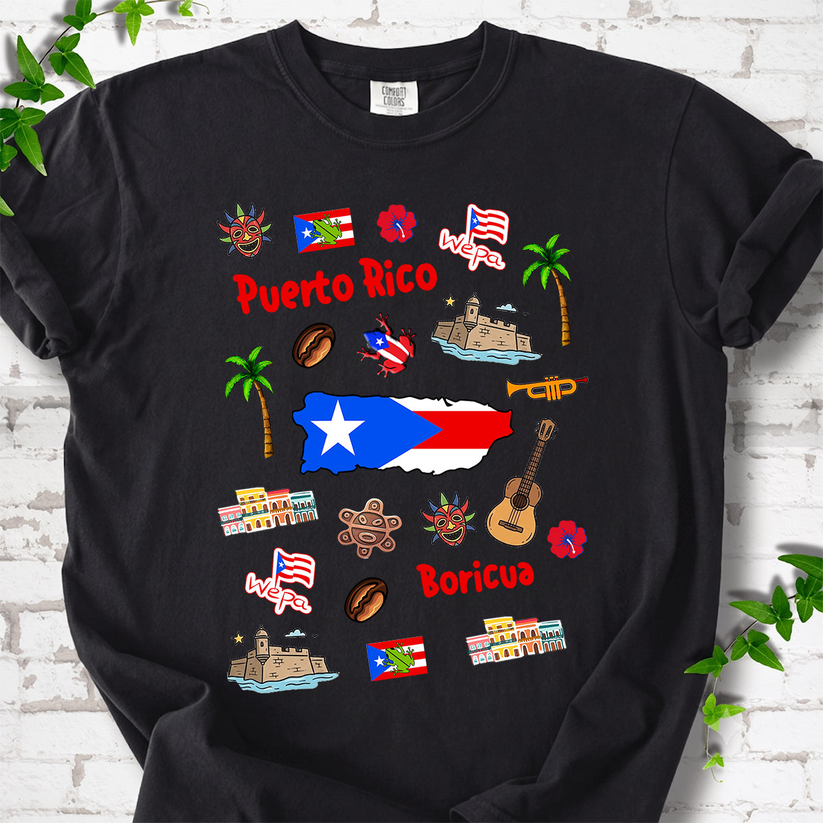 Custom Puerto Rico Symbols Comfort T-shirt