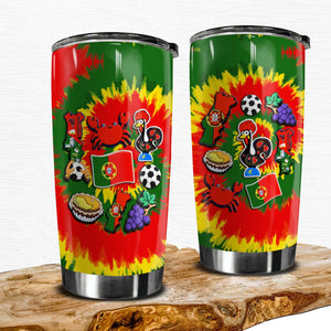 Portugal Personalized Tumbler With Symbols Tie Dye