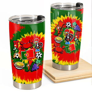 Portugal Personalized Tumbler With Symbols Tie Dye