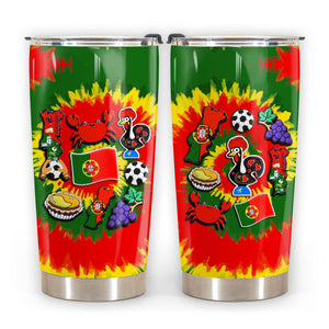 Portugal Personalized Tumbler With Symbols Tie Dye