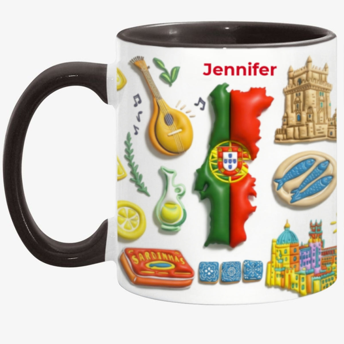 Custom Portugal Accent Mug With Clay Effect