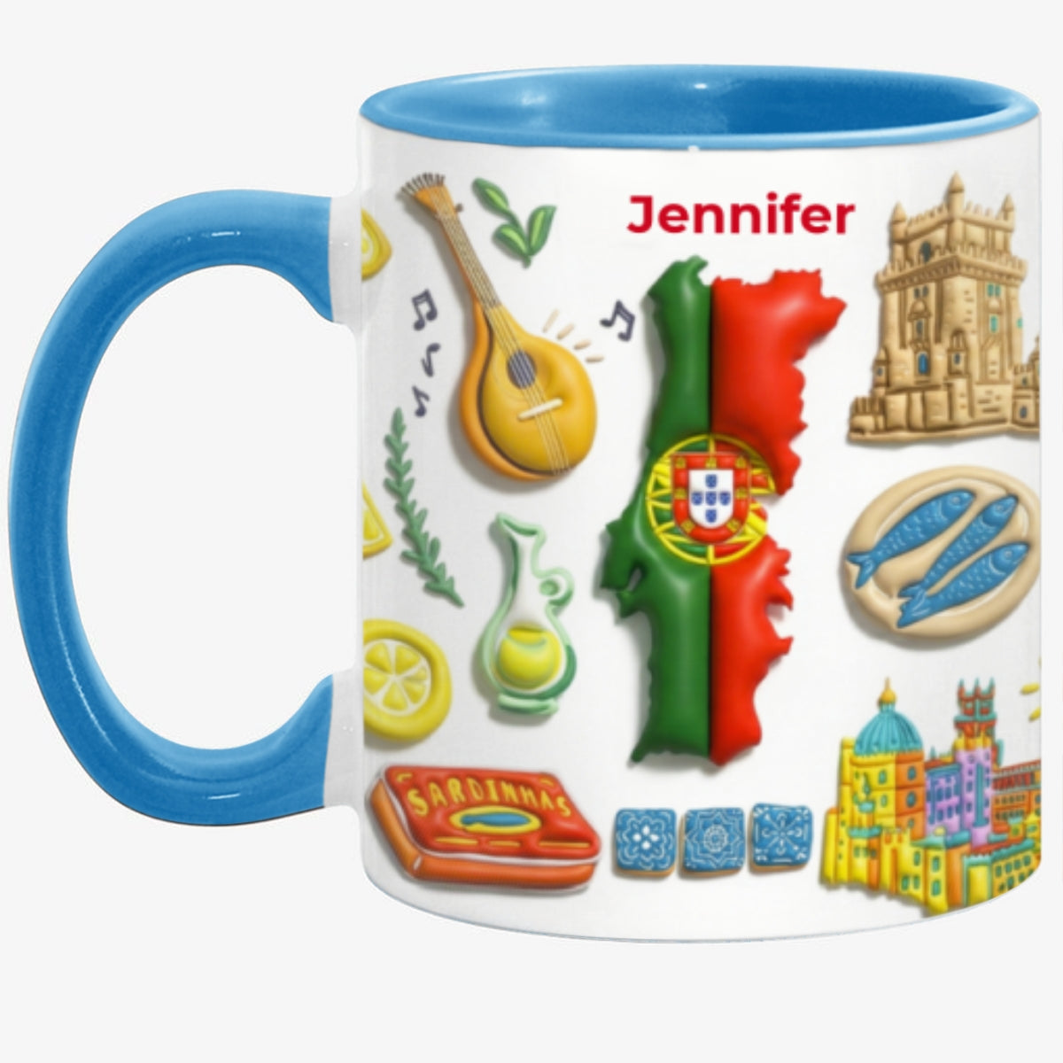 Custom Portugal Accent Mug With Clay Effect