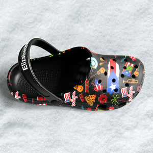 Puerto Rico Customized Clogs Shoes With Puerto Rican Flag And Symbols v2