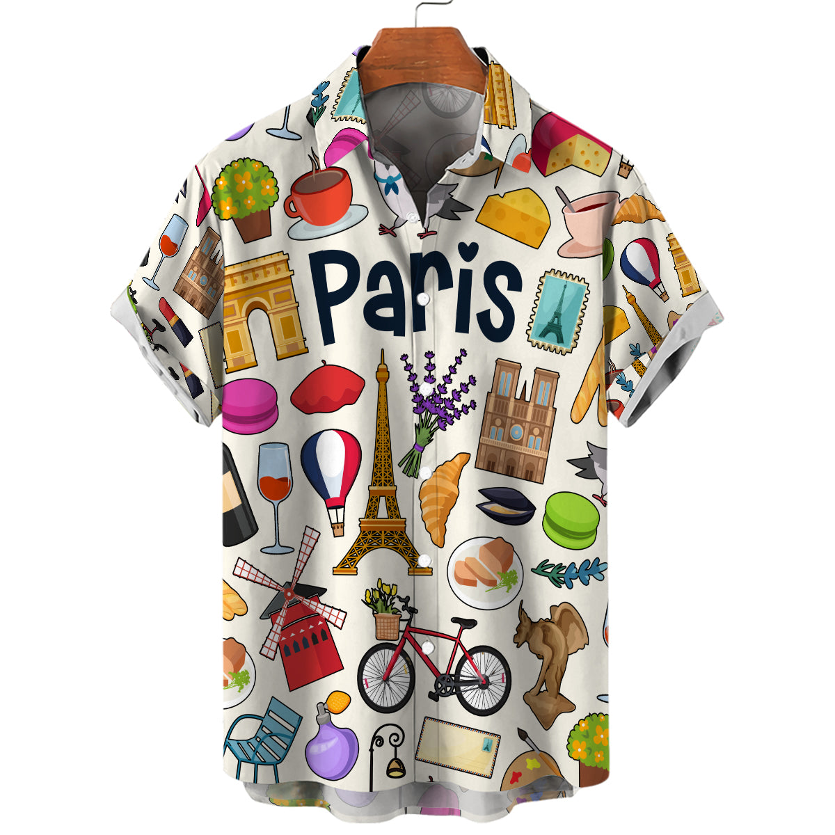 Paris Hawaiian Shirt For Vacation And Travel Lovers