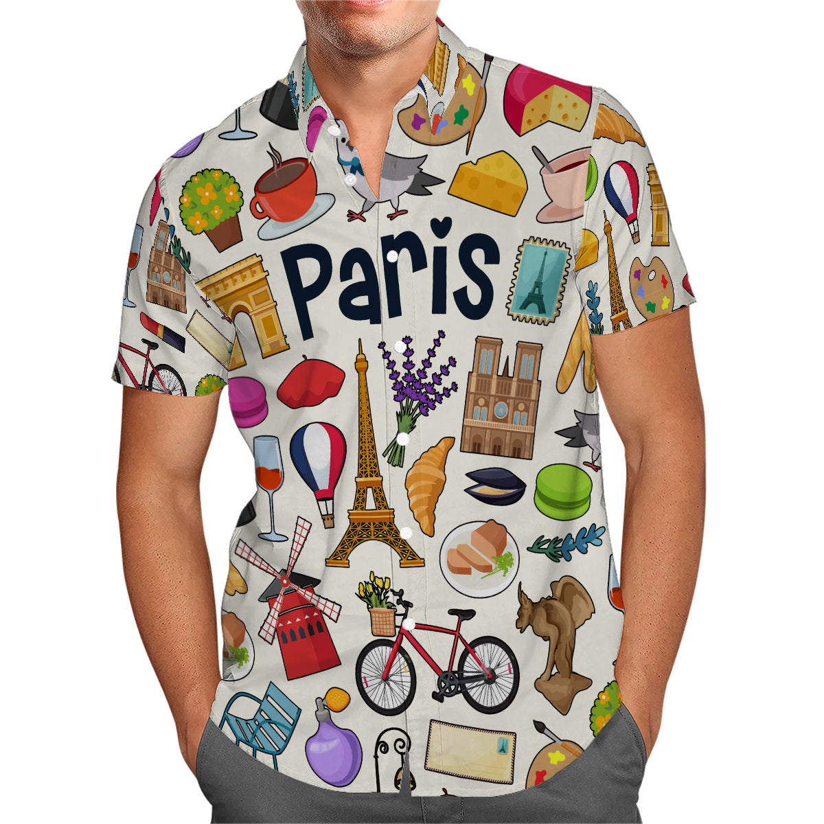 Paris Hawaiian Shirt For Vacation And Travel Lovers