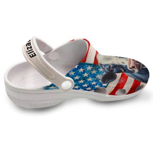 Patriotic Cow Custom Clogs Shoes With American Flag