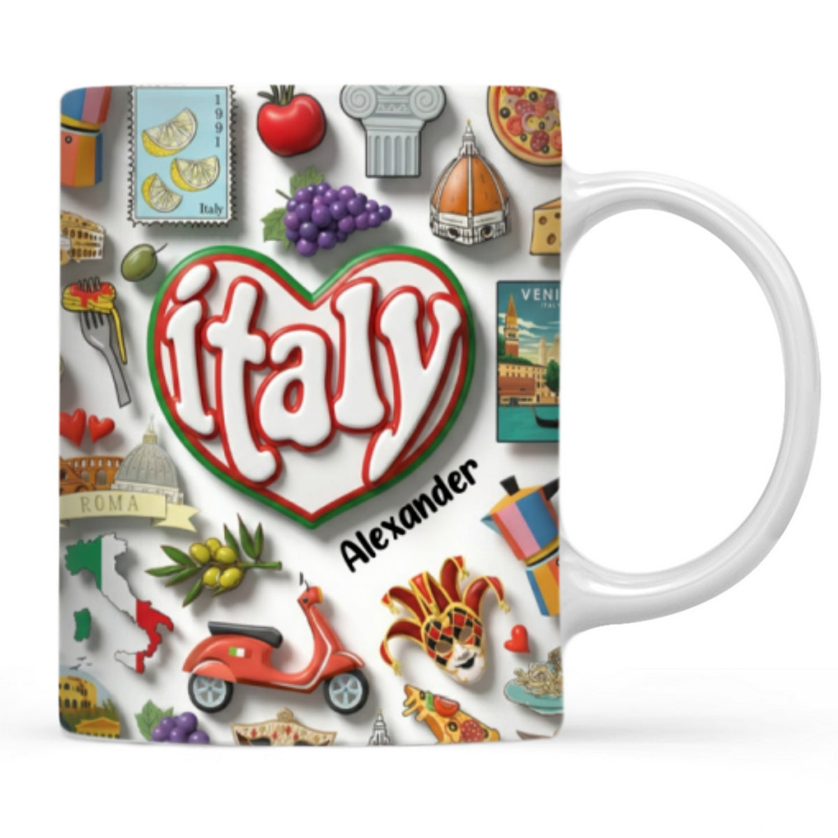 Custom Italy Mug With A Heart