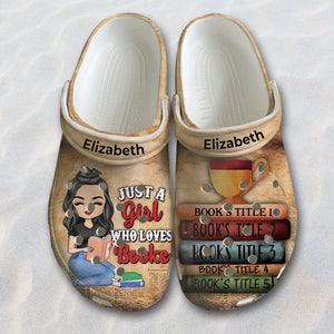 Personalized Book Lover Clog Shoes, Just A Girl Who Loves Books