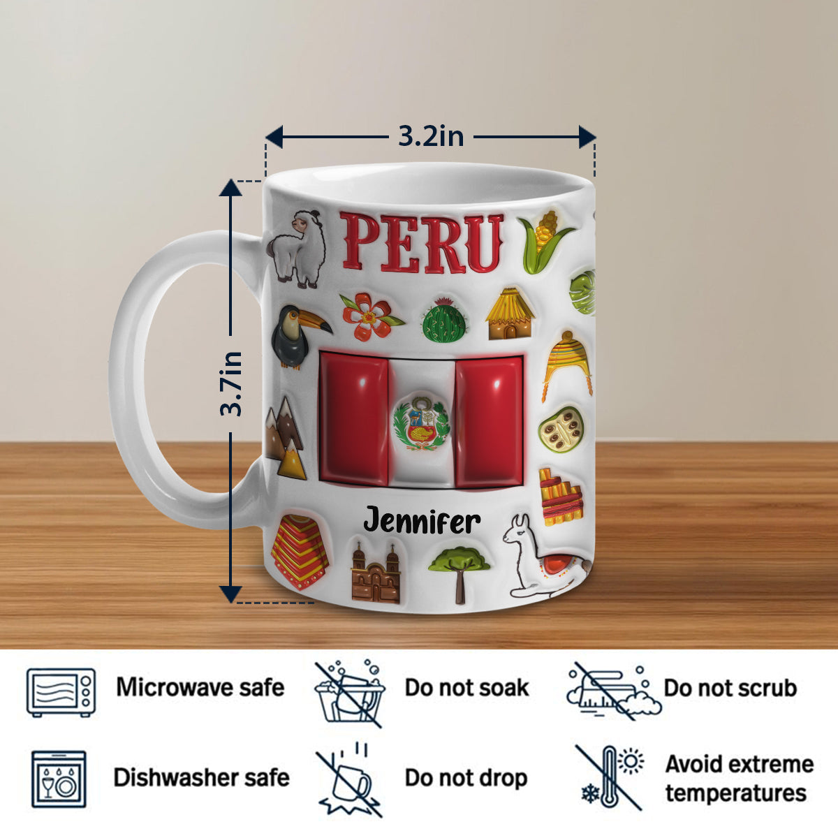 Custom Peru Coffee Mug Cup With Your Name