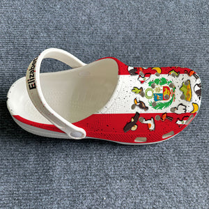 Peru Flag Symbols Personalized Clogs Shoes