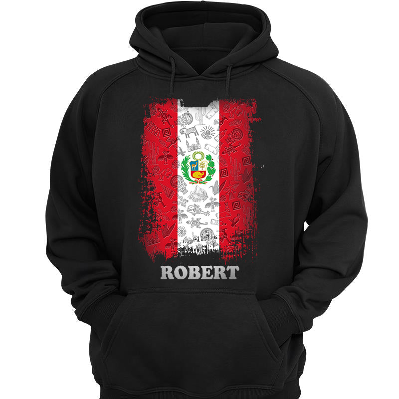 Peru Flag Personalized T-shirt With Symbols
