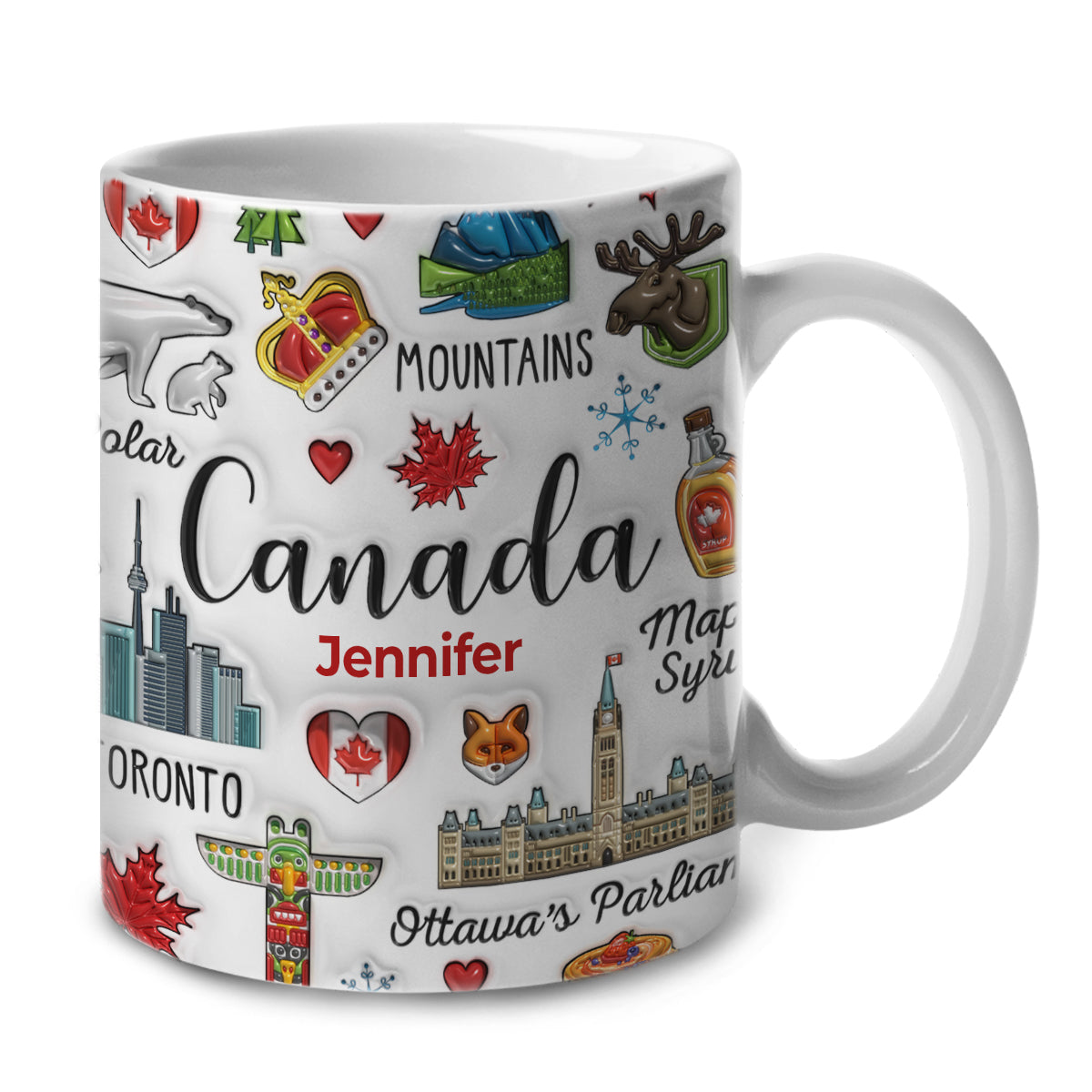 Custom Canada Canadian Coffee Mug Cup With Symbols