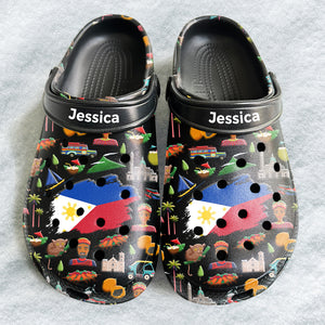 Philippines Customized Clogs Shoes With Philippines Flag And Symbols v2